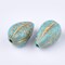 *10* 19x11mm Gold Washed Opaque Turquoise Vintage Style Acrylic Beads